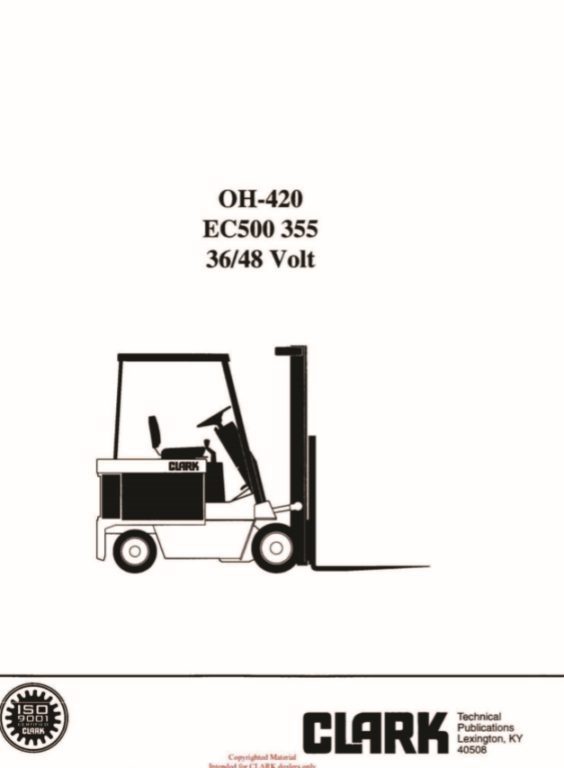 Clark Forklift OH 420 EC500 355 Overhaul Manual 1