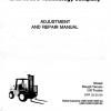 Clark Forklift OH 533 DPR 20 25 30 Adjustment Repair Manual 1