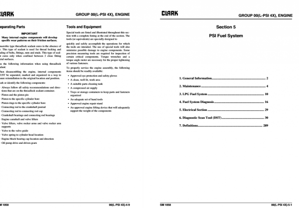 Clark Forklift SM 1058 CGC 40 50 55 60 70Aug 2018 Service Manual8139177 3UkPHJ