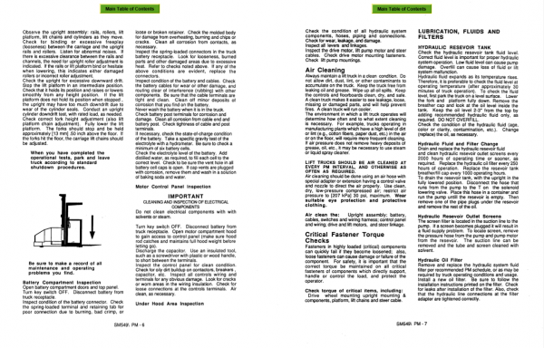 Clark Forklift SM 549 OP 7 Service Adjustment Manual 2