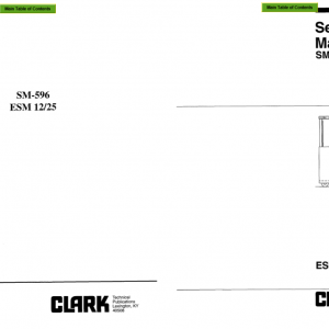 Clark Forklift SM 596 ESM 12 25 Service Manual 1