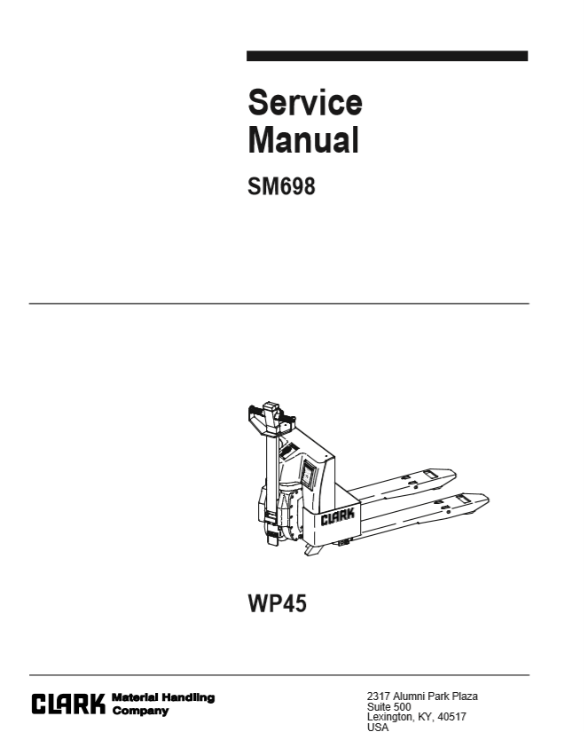 Clark Forklift SM 698 WP 45 Service Manual 1