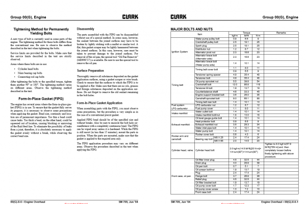 Clark Forklift SM 709 Gen2 C15C 35CMay 2001 Service Manual 3