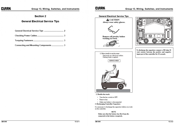 Clark Forklift SM 849 CTX 40 70Aug 2010 Service Manual8090307 3