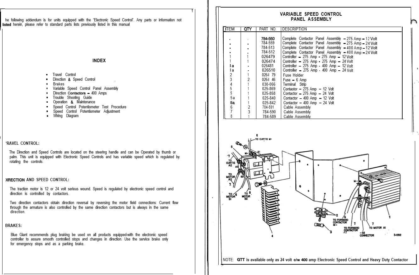 Clark Forklift SPM640 CTR Service Parts Manual