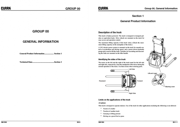 Clark Staddle Stacker SM 994 ssx12 16 18Nov 2019 Service Manual8120715 2