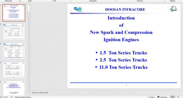 Doosan Engines 15T 25T110T Series Trucks Introduction 1