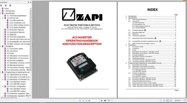 Doosan Forklift ZAPI AC 0 Operating HandbookDE 1