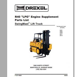Drexel Landoll Forklift R40 Service Part Maintenance Manual 3