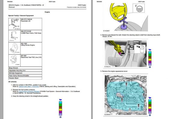 Ford Fusion Engine 15L EcoBoost 118kW 160PS I4 Repair Manual 2