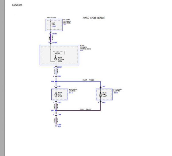 Ford Fusion Hybrid PHEV 2020 Electrical Wiring Diagram 3