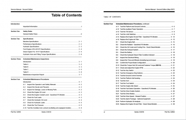 Genie Z 6034 Parts and Service Manuals 3