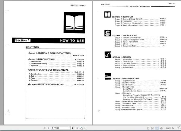 Hitachi Crawler Excavator EX150 1 KM 101 00 Service Manual 1