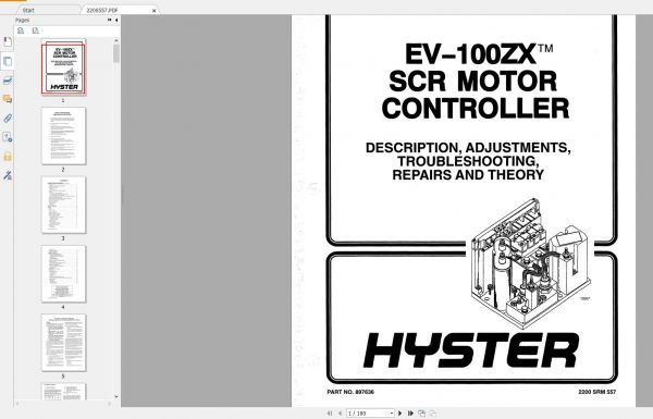 Hyster Forklift Claas 1 Electric Motor Rider Trucks Repair ManualsUpdated 11 8
