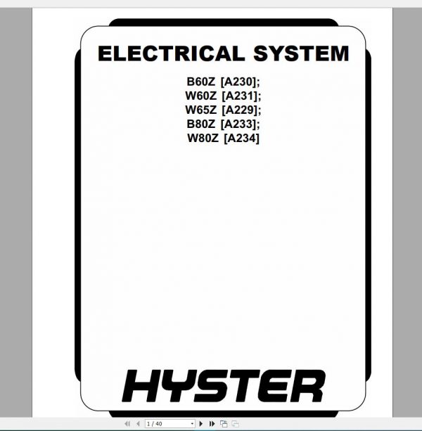 Hyster Forklift Claas 3 Electric Motor Hand Trucks Repair ManualsUpdated 11 4