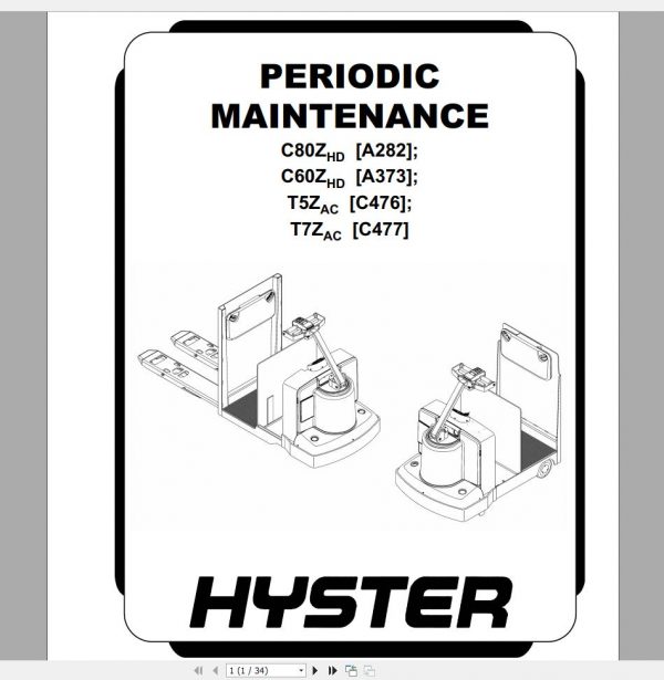 Hyster Forklift Claas 3 Electric Motor Hand Trucks Repair ManualsUpdated 11 8