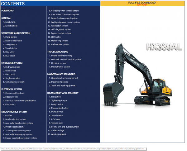 Hyundai CERES Heavy Equipment Service Manual Updated 112020 Offline DVD 8