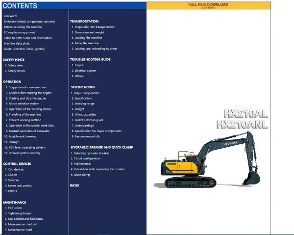Hyundai Heavy Equipment Operator Manual 112020 Offline DVD 12