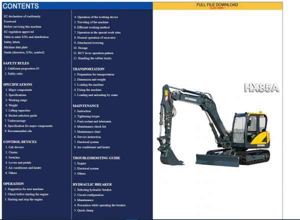 Hyundai Heavy Equipment Operator Manual 112020 Offline DVD 14