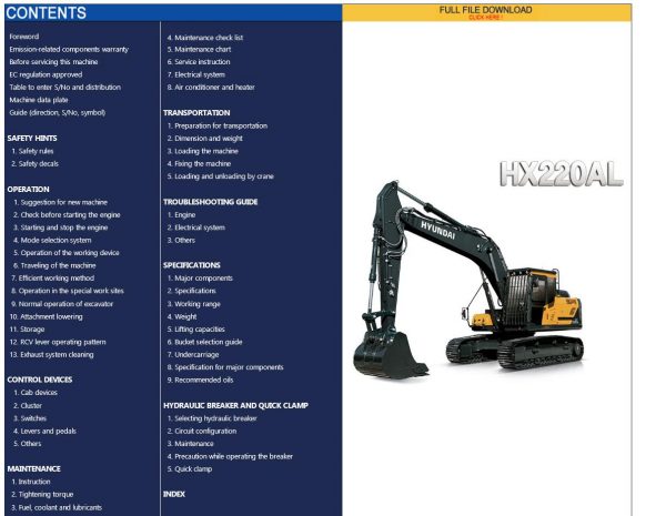 Hyundai Heavy Equipment Operator Manual 112020 Offline DVD 6