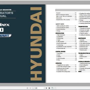 Hyundai Hydraulic Excavator Robex 130 Operator Manual9UN3 30040 1