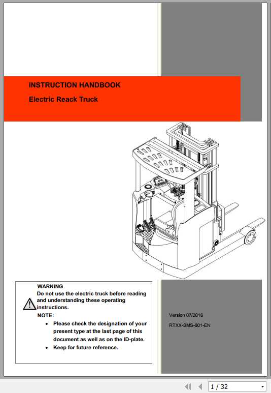 Jungheinrich Electric Reack Truck RT20 SMS 001 EN Instruction Handbook 1