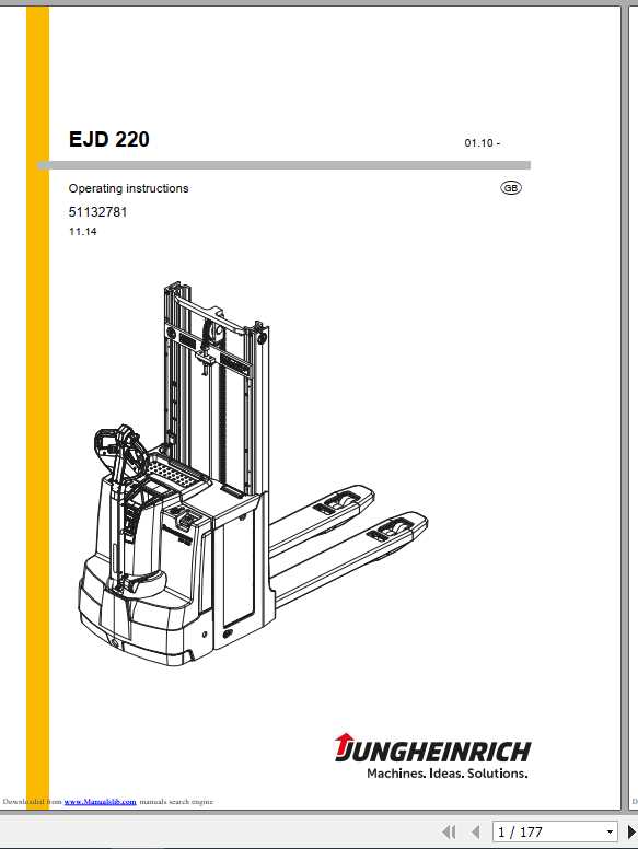 Jungheinrich Electric Stacker Truck EJD 220 Operating Instructions51132781 1