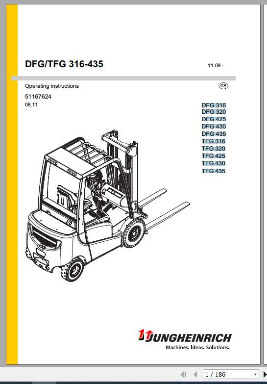 Jungheinrich Forklift DFG TFG 316 435 Operating Instructions 1