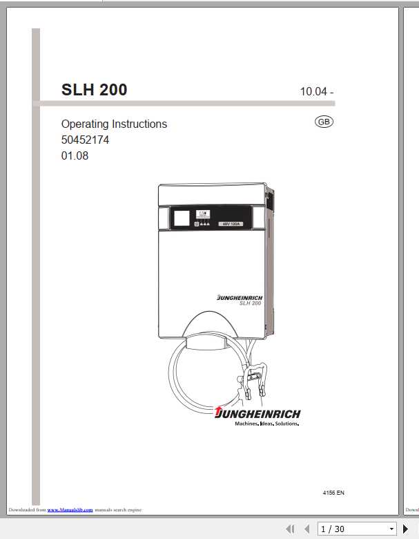 Jungheinrich Forklift SLH 200 Operating Instructions50452174 1