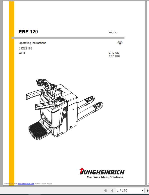 Jungheinrich Pallet Truck ERE 120 Operating Instructions51222183 1
