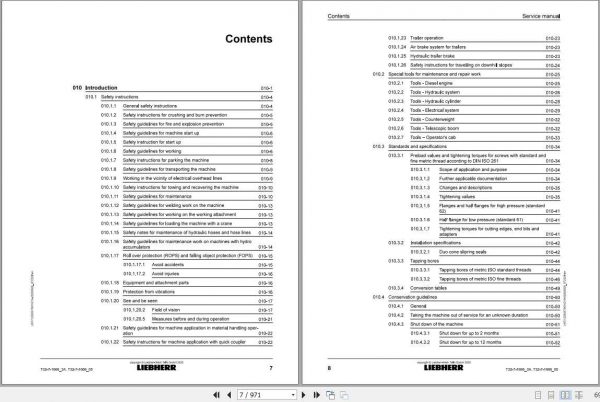 Liebher Telescopic Handler T 32 7 1666 3A 05 20156 Service Manual05 2020 2