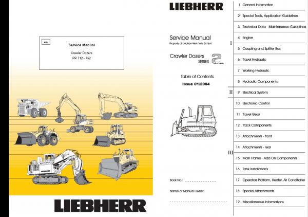 Liebherr Crawler Dozers PR 712 7522004 Service Manual