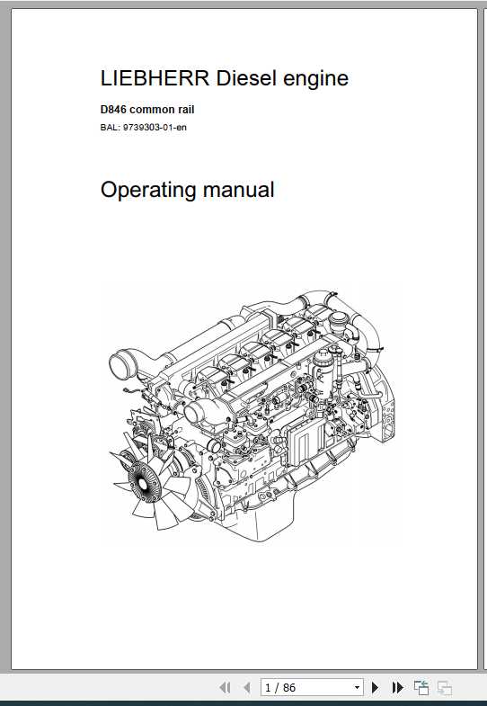 Liebherr Diesel Engine D846 Common Rail Operating Manual9739303 1