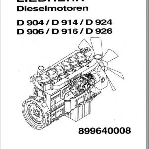 Liebherr Diesel Engine D904 D926 Service Manual899640008 1