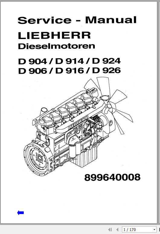 Liebherr Diesel Engine D904 D926 Service Manual899640008 1