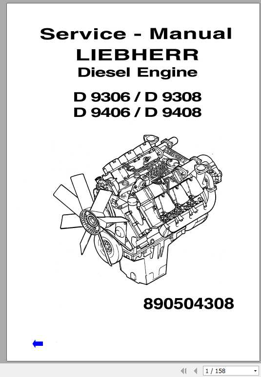 Liebherr Diesel Engine D9306 D9408 Service Manual890504308 1