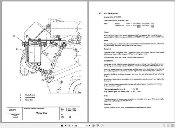 Liebherr Diesel Engine D9306 D9408 Service Manual890504308 3