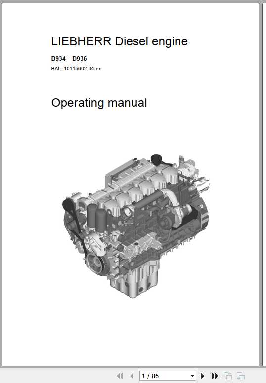 Liebherr Diesel Engine D934 D936 Operating Manual10115602 1