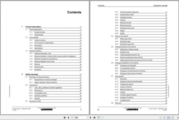 Liebherr Material Handling LH110 C US G60 D 4f 1228 115021 Operators Manual09 2020 2