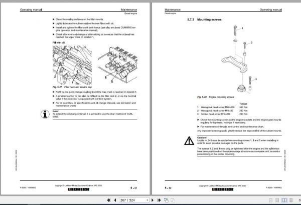 Liebherr Mining Crawler Excavators R9250 437 18924 Operator Manual09 2020 3
