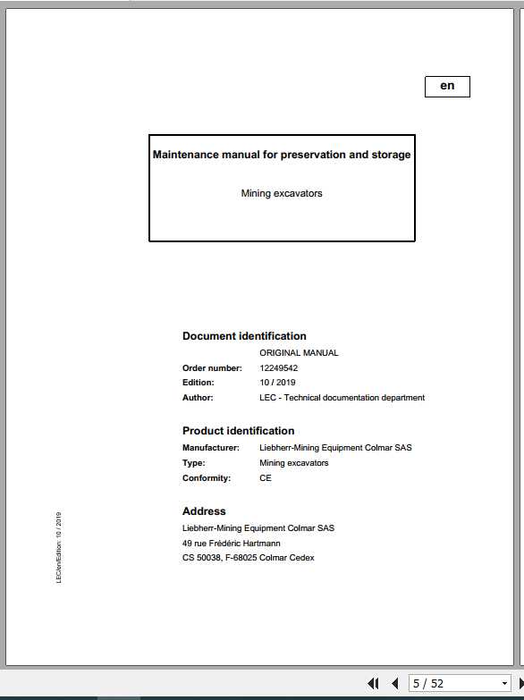Liebherr Mining Excavators Maintenance Manual10 2019 1