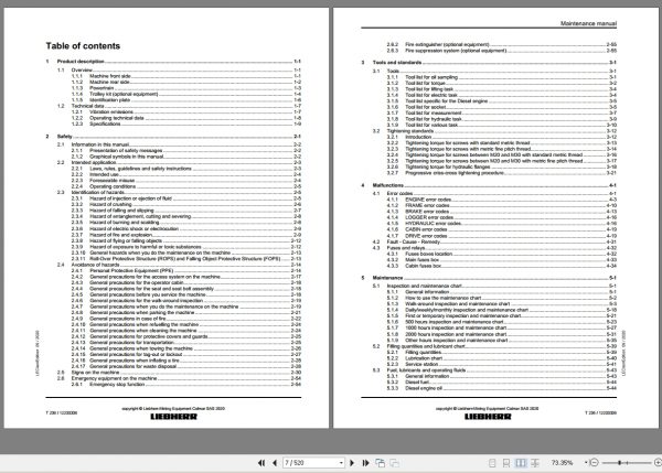 Liebherr Mining Truck T236 1236 130002 09 2020 en Maintenance Manuals 2