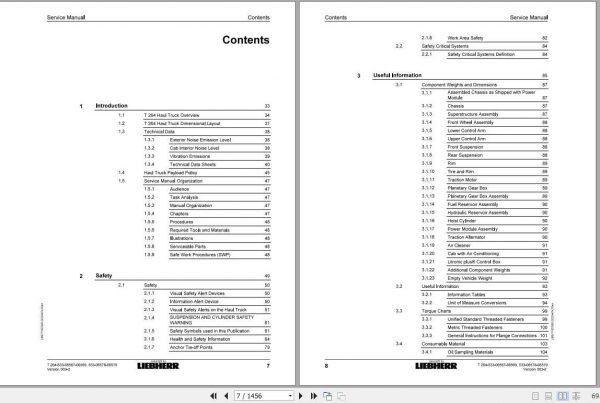 Liebherr Mining Truck T264 533 06567 06569 533 06578 06579 Service Manual06 2020 2