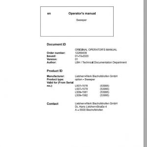 Liebherr Sweeper L506 L518 G60 D Operators Manual10 2020 1