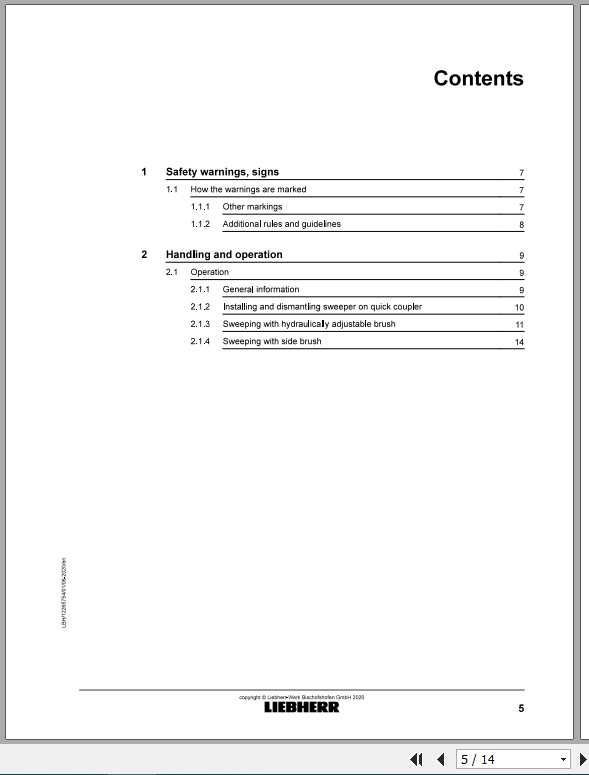 Liebherr Sweeper L526 L546 Operators Manuals06 2020 2
