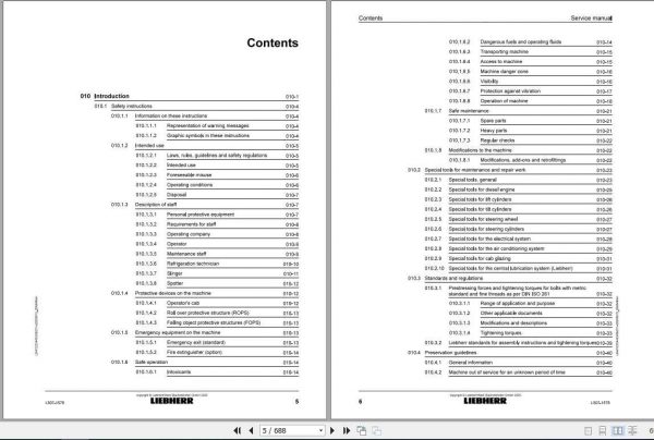 Liebherr Wheel Loader L507 G60 D 1578 Service Manual06 2020 2