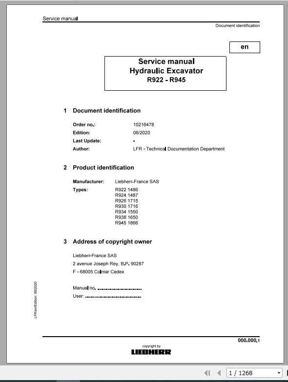 Liebherr Wheeled Crawler Excavators R922 R945 Service Manual06 2020 1