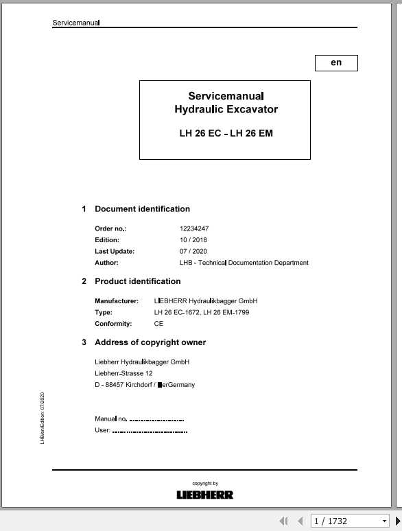 Liebherr Wheeled and Crawler Excavator G 60 E LH26EC 1672 LH26EM 1799 Service Manual07 2020 1