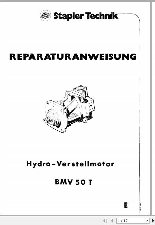 Linde Hydro Verstellmotor BMV 50T Repair ManualDE 1