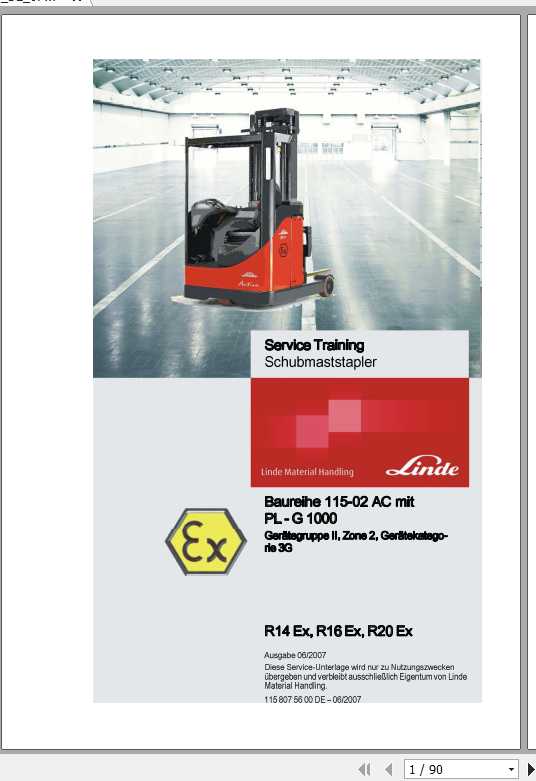 Linde Reach Truck R14Ex R16Ex R20Ex Service Training ManualDE 1